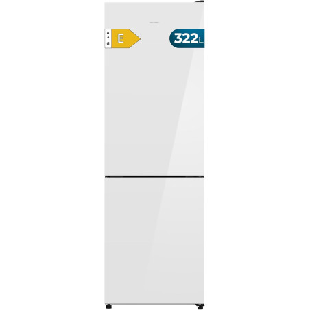 Cecotec réfrigérateur combiné total no frost 322l bolero coolmarket combi 322i blanc glass e. 185,5cm de hauteur, 59,5cm de larg