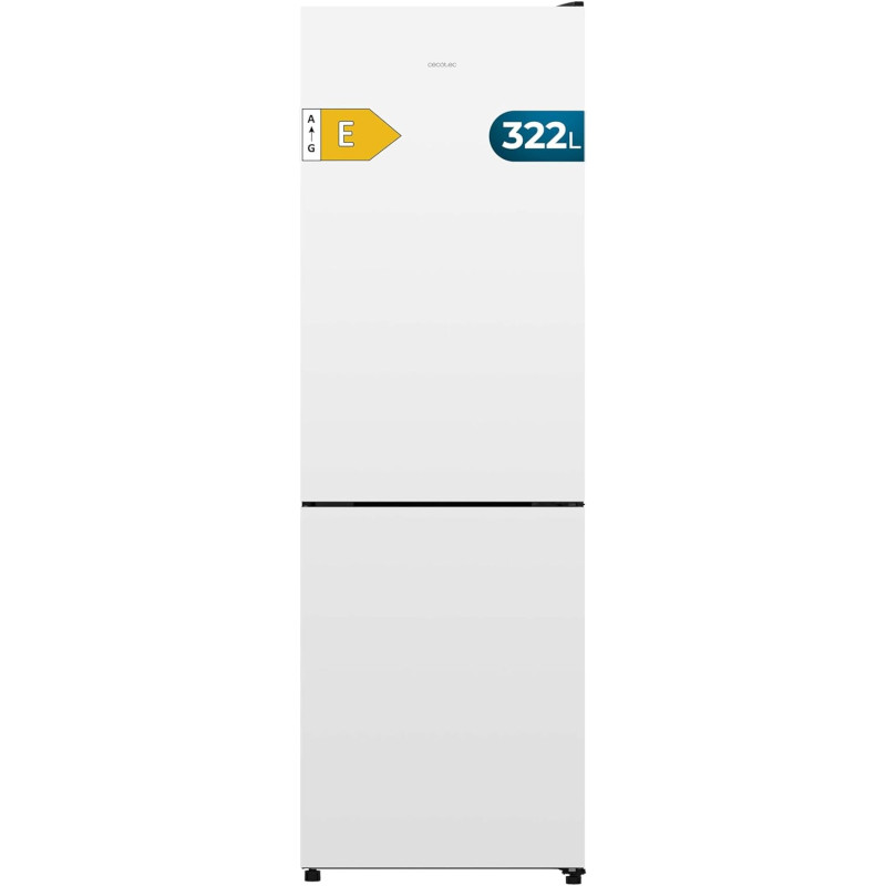 Cecotec réfrigérateur combiné 2 portes bolero coolmarket combi 322 blanc e. 322 l, hauteur 185 cm et largeur 60 cm, basse consom