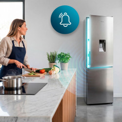 Cecotec réfrigérateur combiné total no frost de 322l bolero coolmarket combi 322i noir glass e. hauteur 185,5cm, 59,5cm de large