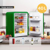 TZS First Austria - Mini Réfrigérateur Rétro 40L - Silencieux 22dB - Sans Compresseur pour Chambre & Bureau - Vert foncé - Frigo