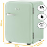TZS First Austria - Mini Réfrigérateur Rétro 40L silencieux - Petit Minifrigo design vintage avec lumière intérieure et 2 compar