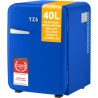 TZS First Austria - Mini Réfrigérateur Rétro 40L - Silencieux 22dB - Sans Compresseur pour Chambre & Bureau - Bleu foncé - Frigo