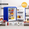 TZS First Austria - Mini Réfrigérateur Rétro 40L - Silencieux 22dB - Sans Compresseur pour Chambre & Bureau - Bleu foncé - Frigo