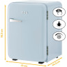 TZS First Austria - Mini Réfrigérateur Rétro 40L silencieux - Petit Minifrigo design vintage avec lumière intérieure et 2 compar