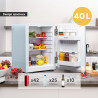 TZS First Austria - Mini Réfrigérateur Rétro 40L silencieux - Petit Minifrigo design vintage avec lumière intérieure et 2 compar