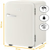 TZS First Austria - Mini Réfrigérateur Rétro 40L silencieux - Petit Minifrigo design vintage avec lumière intérieure et 2 compar