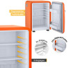 TZS First Austria - Mini Réfrigérateur Rétro 40L silencieux - Petit Minifrigo design vintage avec lumière intérieure et 2 compar