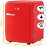 TZS First Austria - Mini Réfrigérateur Rétro 40L silencieux - Petit Minifrigo design vintage avec lumière intérieure et 2 compar