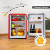 TZS First Austria - Mini Réfrigérateur Rétro 40L silencieux - Petit Minifrigo design vintage avec lumière intérieure et 2 compar