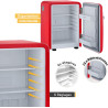 TZS First Austria - Mini Réfrigérateur Rétro 40L silencieux - Petit Minifrigo design vintage avec lumière intérieure et 2 compar