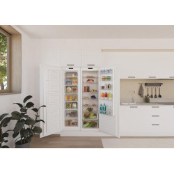 Candy CMS518EW - Réfrigérateur 1 Porte 178 cm Tout Utile - Intégrable À Glissière - 316l - Froid Statique - 39 dB - 6 Clayettes 