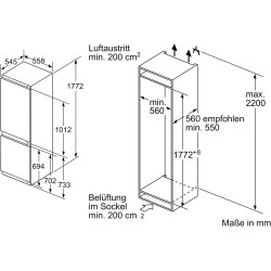 Bosch KIS86AFE0 - Réfrigérateur combiné, intégrable, Tiroir VitaFresh