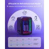 Upstreman Mini Frigo de Chambre, 4 Litres/6 Canettes, Mini Réfrigérateur avec Lumières à l'Infini, Refroidissement, 12V/220V, Mi