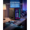 Upstreman Mini Frigo de Chambre, 4 Litres/6 Canettes, Mini Réfrigérateur avec Lumières à l'Infini, Refroidissement, 12V/220V, Mi