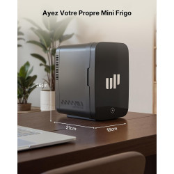 Upstreman Mini Frigo de Chambre, 4 Litres/6 Canettes, 7 Couleurs Éclairage, Petit Frigo avec Thermoélectrique, 12V/220V, Mini Fr