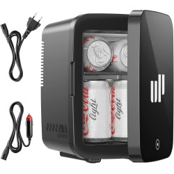 Upstreman Mini Frigo de Chambre, 4 Litres/6 Canettes, 7 Couleurs Éclairage, Petit Frigo avec Thermoélectrique, 12V/220V, Mini Fr
