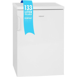 Bomann Réfrigérateur 133L blanc VS2195-1-blanc, Capacité nette : 133 litres, Éclairage intérieur à DEL, Contrôle de la températu