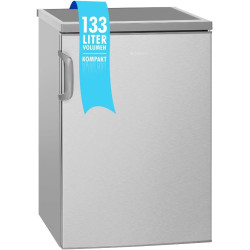 Bomann Réfrigérateur 133L inox VS2195-1-inox, Capacité nette : 133 litres, Éclairage intérieur à DEL, Contrôle de la température
