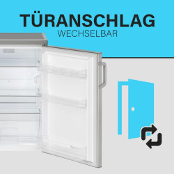 Bomann Réfrigérateur 133L inox VS2195-1-inox, Capacité nette : 133 litres, Éclairage intérieur à DEL, Contrôle de la température