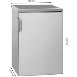Bomann Réfrigérateur 133L inox VS2195-1-inox, Capacité nette : 133 litres, Éclairage intérieur à DEL, Contrôle de la température