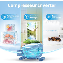 COMFEE' RCU40WH3EU(E) Mini Congélateur 31L, Blanc, Silencieux | Porte Réversible, 4 Étoiles, -24°C à -18°C, Température réglable