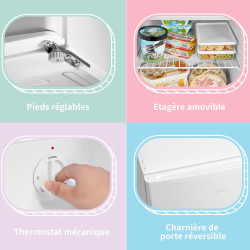 COMFEE' RCU40WH2(E) 31L Mini Congélateur, Porte Réversible, 4 Étoiles, Silencieux, pratique dans le Bureau, l'Hôtel et la Maison