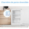COMFEE' RCU83WH3EU(E) Congélateur vertical indépendant, Blanc, 88L | 3 tiroirs transparents, Grande capacité, -18°C, 39 dB silen