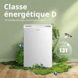 COMFEE' RCU83WH3EU(E) Congélateur vertical indépendant, Blanc, 88L | 3 tiroirs transparents, Grande capacité, -18°C, 39 dB silen
