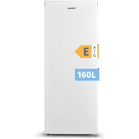COMFEE' RCU160WH2(E) Congélateur Armoire 160L - Hauteur 142cm -183kWh/an-Porte Réversible-42dB Silencieux-Thermostat Réglable-Pi