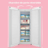 COMFEE' RCU160WH2(E) Congélateur Armoire 160L - Hauteur 142cm -183kWh/an-Porte Réversible-42dB Silencieux-Thermostat Réglable-Pi