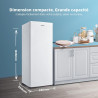 COMFEE' RCU160WH2(E) Congélateur Armoire 160L - Hauteur 142cm -183kWh/an-Porte Réversible-42dB Silencieux-Thermostat Réglable-Pi