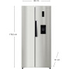 First One Réfrigérateur Side by Side 444L FSBS444IX (276L + 168L) - Distributeur d'eau - Couleur Inox