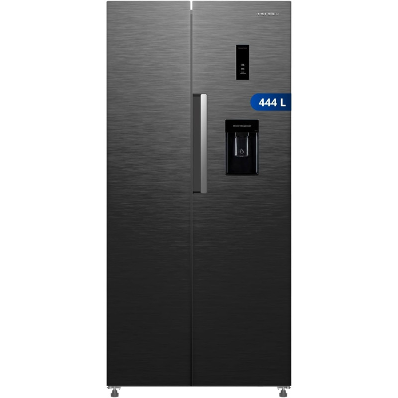 First One Réfrigérateur Side by Side 444L FSBS444 (276L + 168L) - Distributeur d'eau (Dark inox)