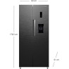 First One Réfrigérateur Side by Side 444L FSBS444 (276L + 168L) - Distributeur d'eau (Dark inox)