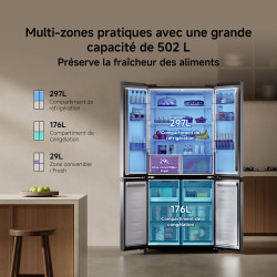 XIAOMI Mijia Réfrigérateur Multi-portes 502L, No Frost, Ag⁺ Antibactérien