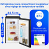 Bomann Réfrigérateur sans compartiment congélateur | 87 L | économe en énergie et compact | 0 °C-8 °C, réglage en continu | 3 cl