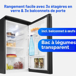 Bomann Réfrigérateur sans compartiment congélateur | 87 L | économe en énergie et compact | 0 °C-8 °C, réglage en continu | 3 cl