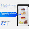 Bomann Réfrigérateur sans compartiment congélateur | 87 L | économe en énergie et compact | 0 °C-8 °C, réglage en continu | 3 cl