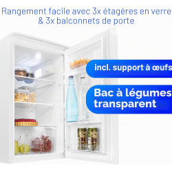 Bomann Réfrigérateur sans compartiment congélateur | 87 L | économe en énergie et compact | 0 °C-8 °C, réglage en continu | 3 cl