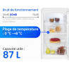 Bomann Réfrigérateur sans compartiment congélateur | 87 L | économe en énergie et compact | 0 °C-8 °C, réglage en continu | 3 cl