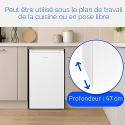 Bomann Réfrigérateur sans compartiment congélateur | 87 L | économe en énergie et compact | 0 °C-8 °C, réglage en continu | 3 cl