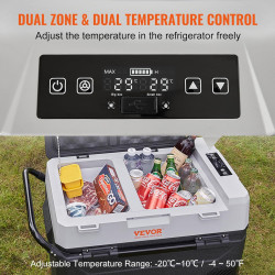 VEVOR Glacière Électrique Portable de 38 L Réfrigérateur de Voiture Portable 12/24 V CC 100-240 V CA Frigo Voiture Double Zone 0