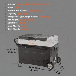 VEVOR Glacière Électrique Portable de 38 L Réfrigérateur de Voiture Portable 12/24 V CC 100-240 V CA Frigo Voiture Double Zone 0
