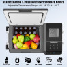 VEVOR Glacière à compression 35 L Réfrigérateur de Voiture avec Fonction de Fabrication de Glace 12V,Frigo Voiture sur Roulettes