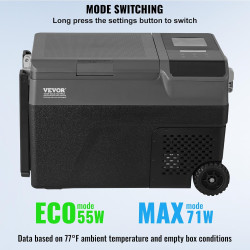 VEVOR Glacière à compression 35 L Réfrigérateur de Voiture avec Fonction de Fabrication de Glace 12V,Frigo Voiture sur Roulettes