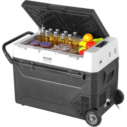 VEVOR Réfrigérateur Portable à Compression 60 L, Mini Frigo de Voiture 12 V, Glacière sur Roulettes à Zone Unique, Température R