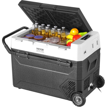 VEVOR Réfrigérateur Portable à Compression 60 L, Mini Frigo de Voiture 12 V, Glacière sur Roulettes à Zone Unique, Température R