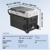 VEVOR Réfrigérateur Portable à Compression 60 L, Mini Frigo de Voiture 12 V, Glacière sur Roulettes à Zone Unique, Température R
