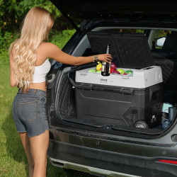 VEVOR Réfrigérateur Portable à Compression 60 L, Mini Frigo de Voiture 12 V, Glacière sur Roulettes à Zone Unique, Température R