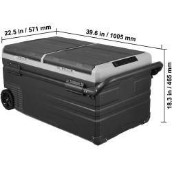 VEVOR Glacière à Compression 95 L, Réfrigérateur de Voiture 12 V, Glacière à Double Zone, -20 °C à 20 °C Température Réglable, a